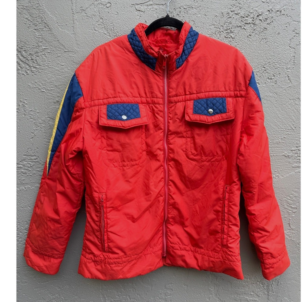 White Stag Vintage Red Bomber Jacket Gorpcore Retro Quilted Windbreaker